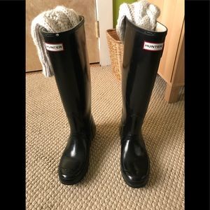 Tall black hunter boots♥️ ++ FREEPEOPLE legwarmers